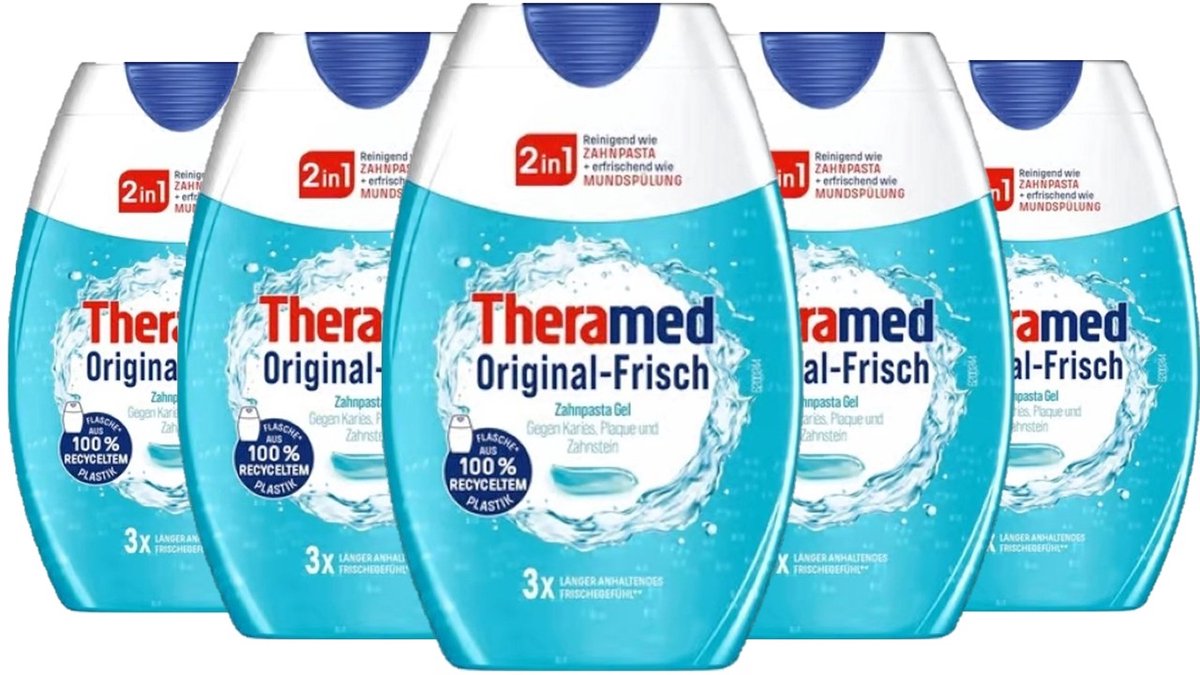 Theramed 2in1 Tandpasta - Original Fresh - 5 x 75 ml Voordeelverpakking