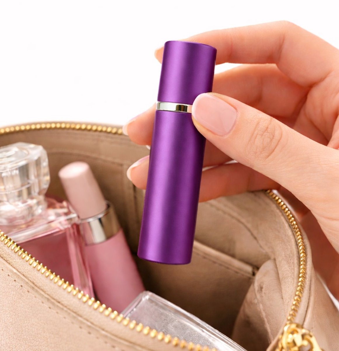 Parfumverstuiver I Parfum Flesje I Mini Parfum Flesje I Reisflesje Parfum I Reisflesje I Hervulbaar I 5 ML I Paars