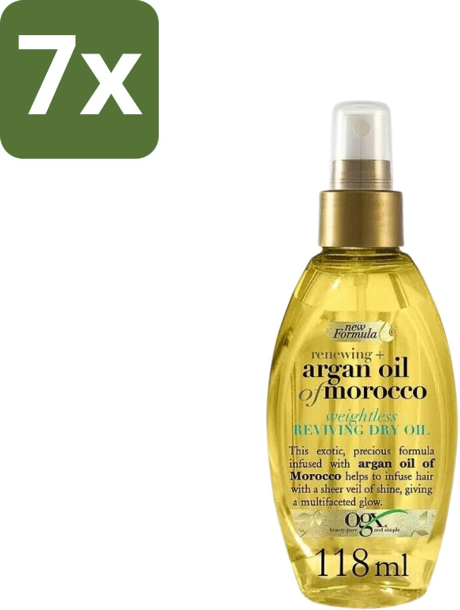 OGX - Argan Oil of Morocco - Haarolie - Gewichtloos - Reviving Dry Oil - 118 ml - Bulkverpakking - 7 stuks