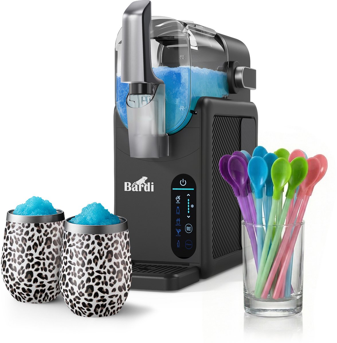Bardi Slushmachine grijs met set cups Leo