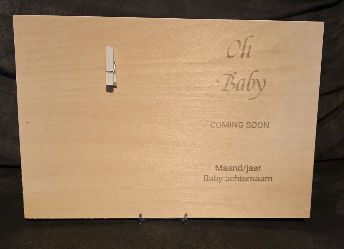 Oh baby aankondigingsbord laserkado