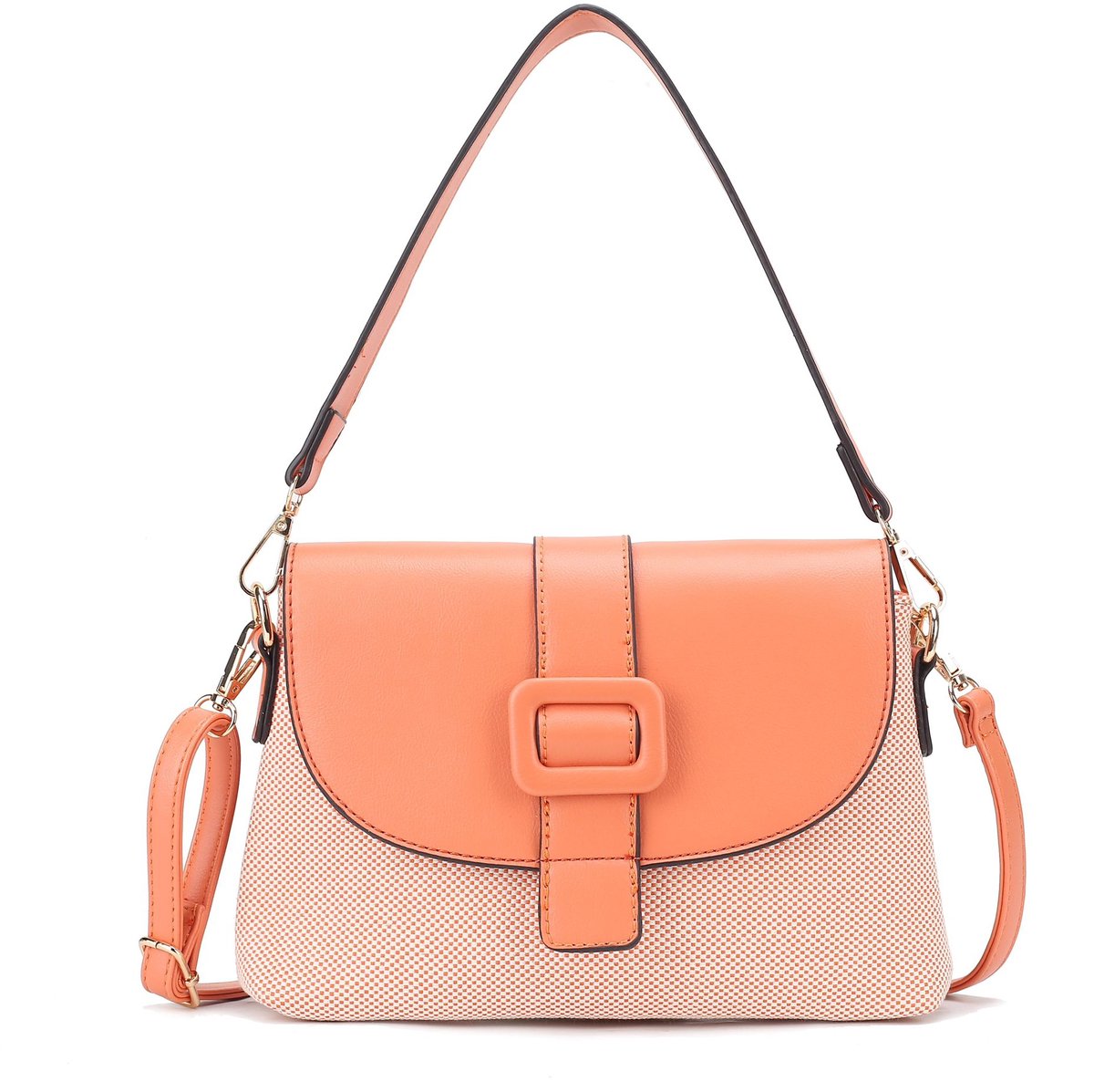 Gussaci - Handtas & Crossbody Tas Dames – PU Leer – Oranje – Verstelbare Schouderriem – 25 x 16 x 5 cm
