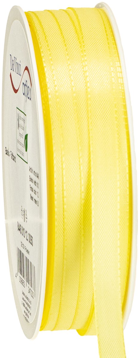 Decoratief lint taft lint cadeau lint lichtgeel 10mm 50m
