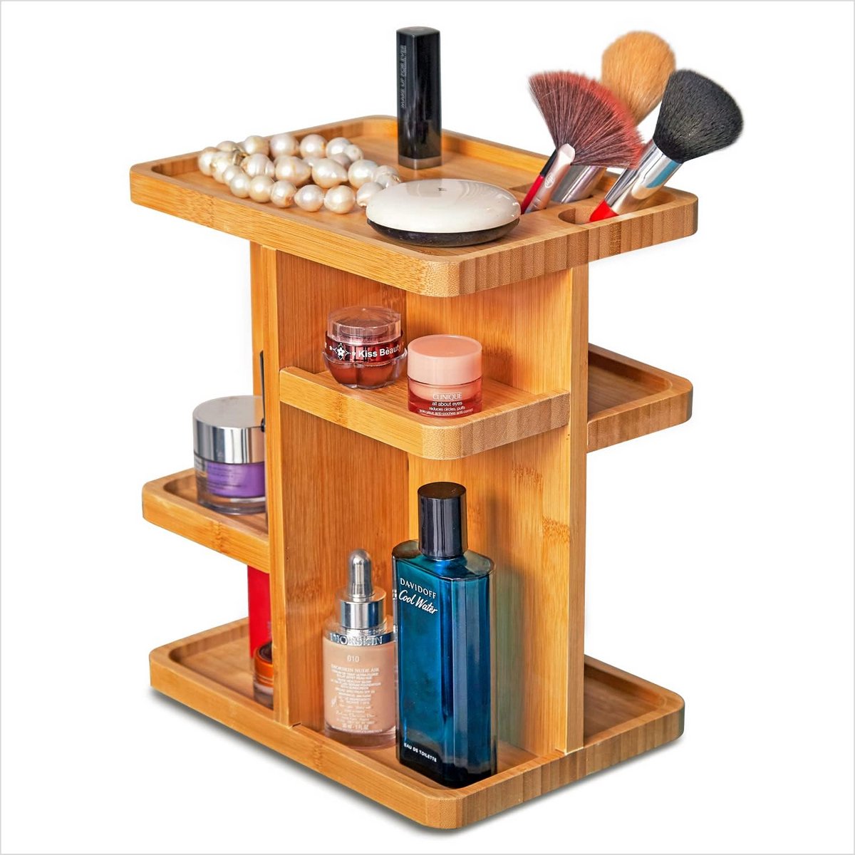 Cosmetica Organizer van Bamboe voor Make-up en Toiletartikelen
