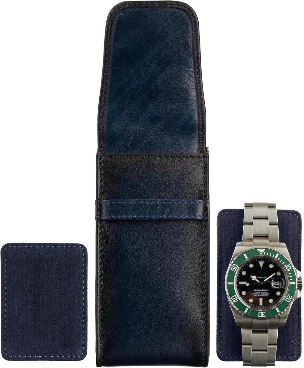 Luxe Leren Horloge Reisetui voor Heren - Veilige Bescherming met Voering