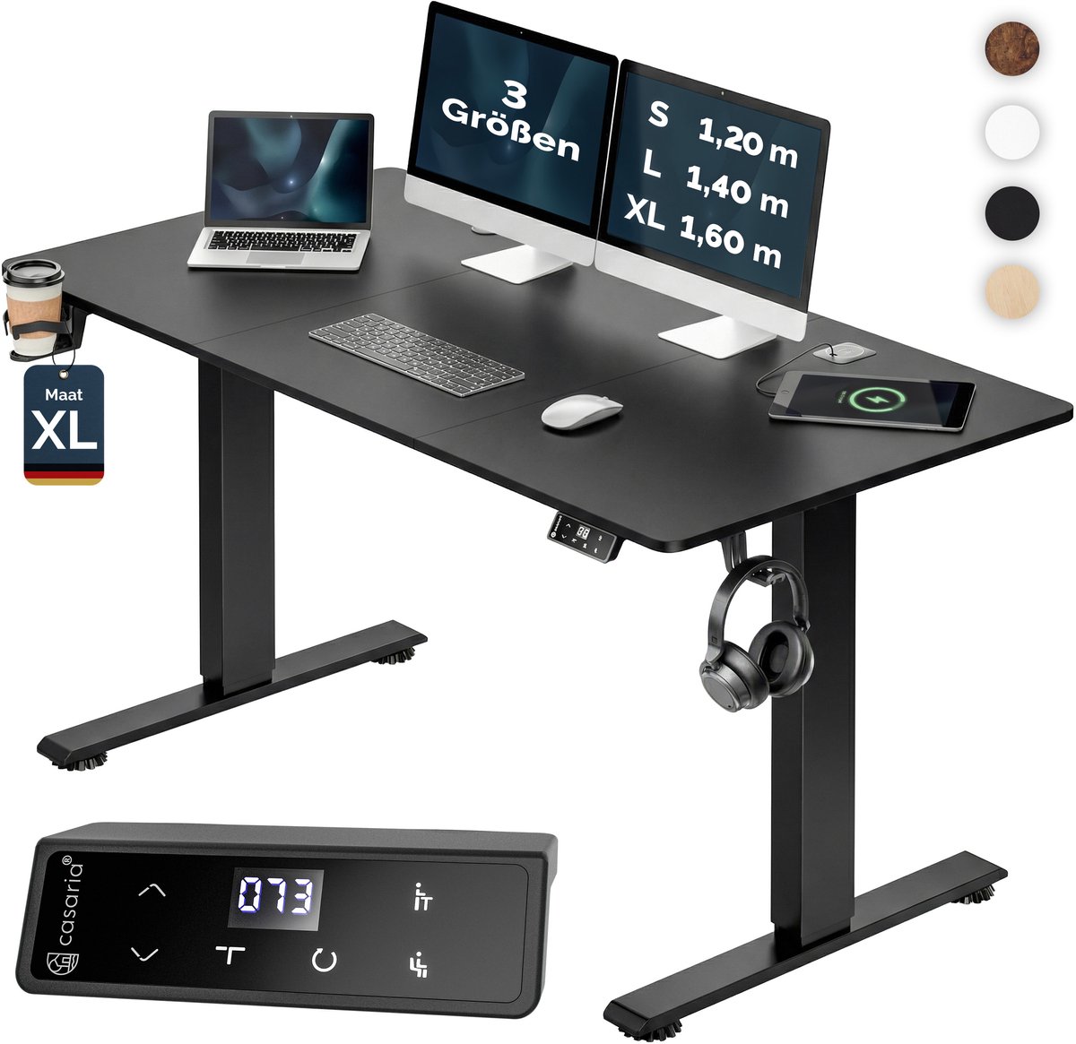 Casaria Elektrisch Zit-sta Bureau 160x75cm USB Charger thumbnail 6