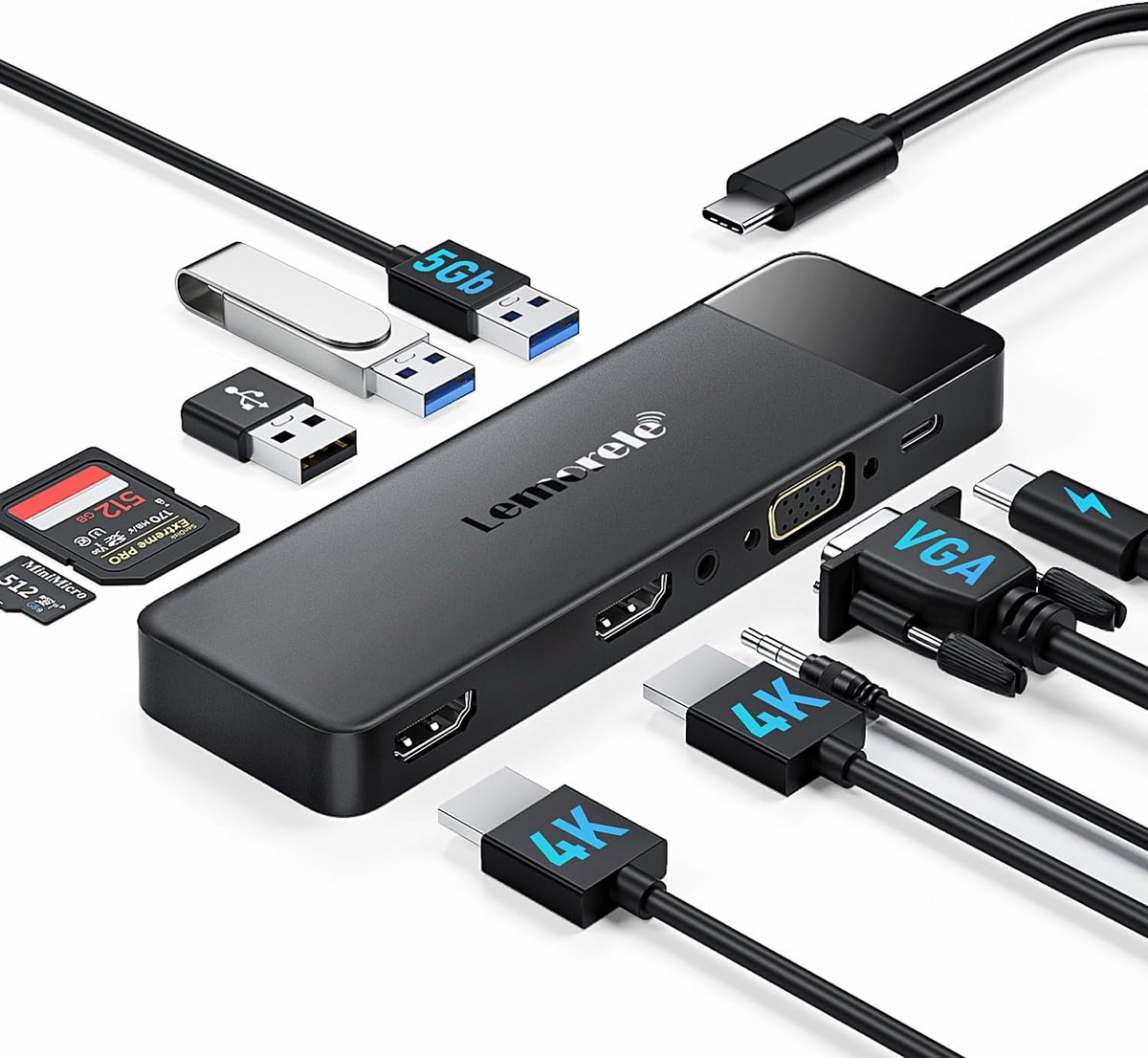 Docking Station Laptop 2x HDMI - Splitter Laptop - USB-C - Universeel Plug & Play