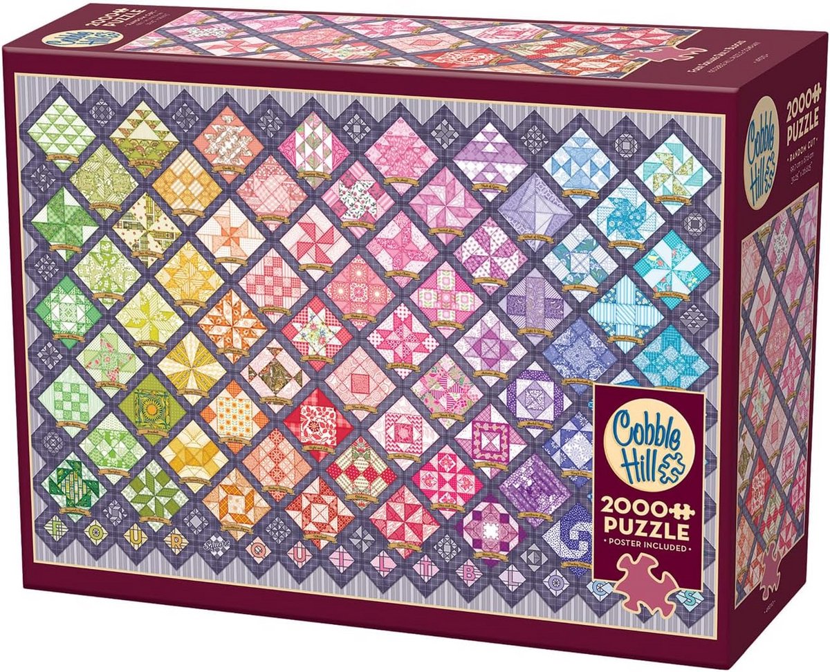 Grote Puzzel 2000 Stukjes - Kleurrijke Quilt Blokken Patroon