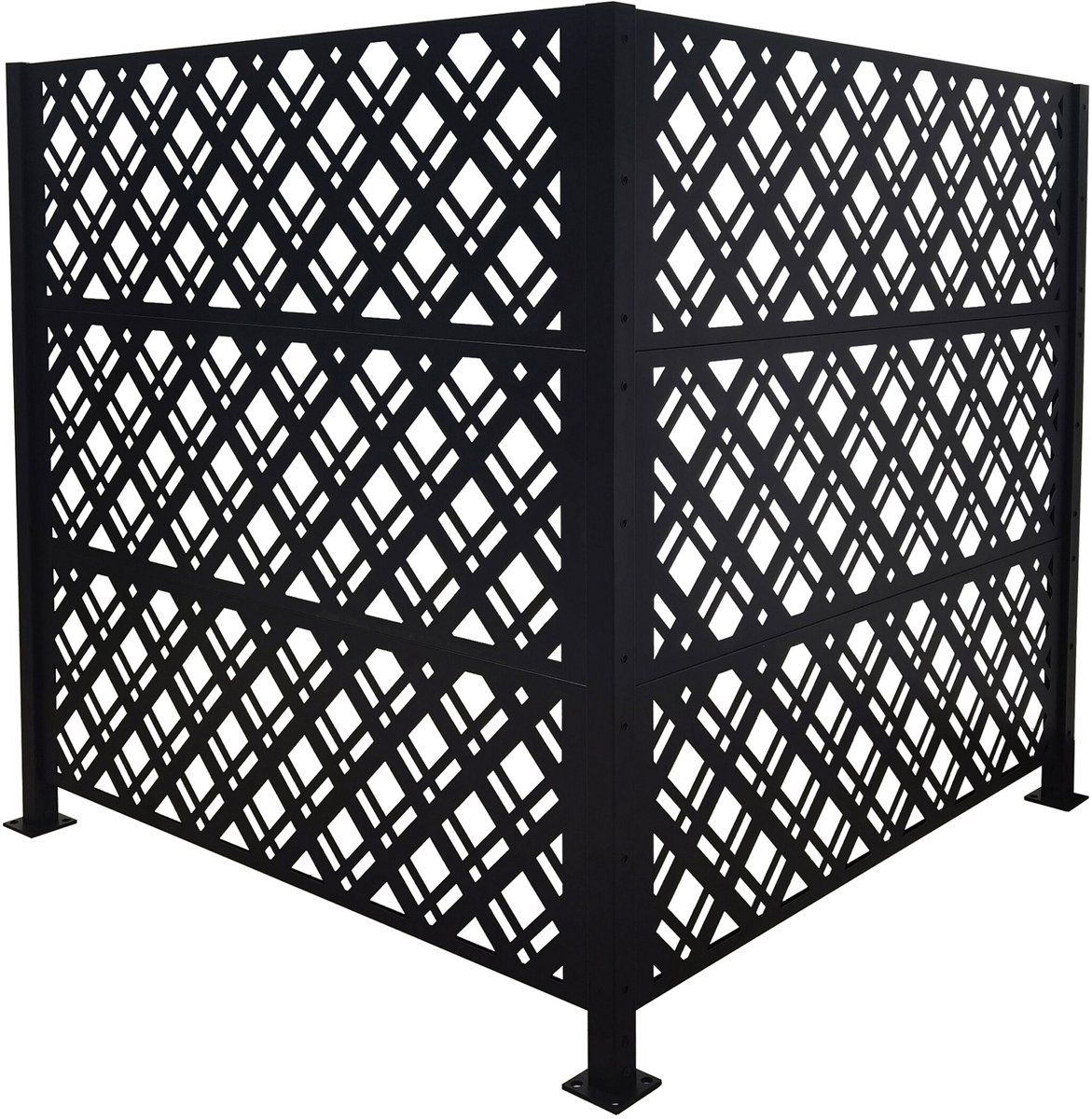 afvalcontainerverkleeding - Diamond - 240x120x4 cm - zwart