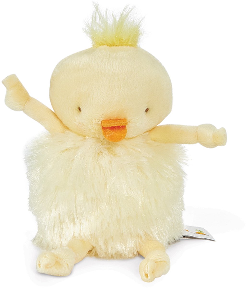 Bunnies By The Bay Roly Poly Peep Knuffel - Knuffeldier - Geborduurde details - Kuiken - 13 cm - Geel