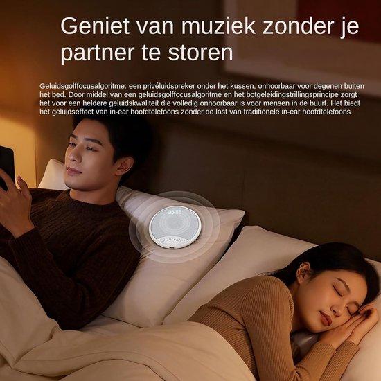 Slaap Geluidsbox - Witte Ruis Apparaat - Rustige Nachtrust - Ingebouwde Wekker - Compact Ontwerp - Wit Grijs — afbeelding 4
