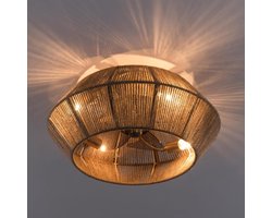 Plafondventilator met licht - Ventilatorlamp - Kamers Koelen - 6 Snelheden Timer - 46 x 18 cm - Bruin