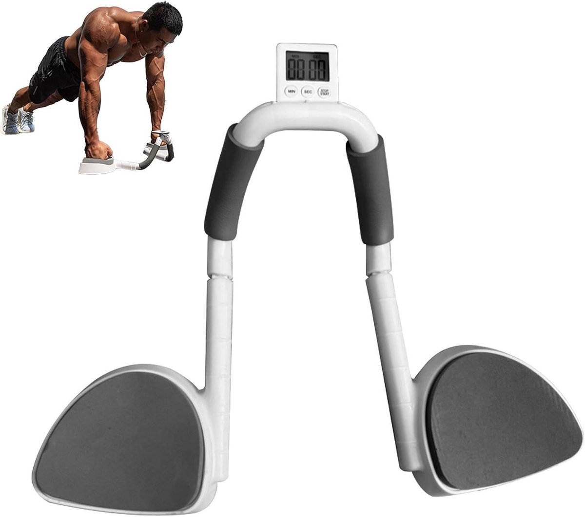 Planktrainer - Buikspiertrainer Core Trainer - Thuis Krachttraining - Slipvrije Technologie - 31x22x12 cm - Grijs
