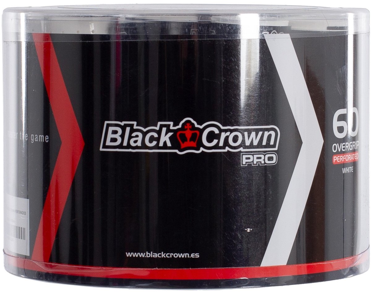 Bucket 60 Black Crown Perforated Overgrips White