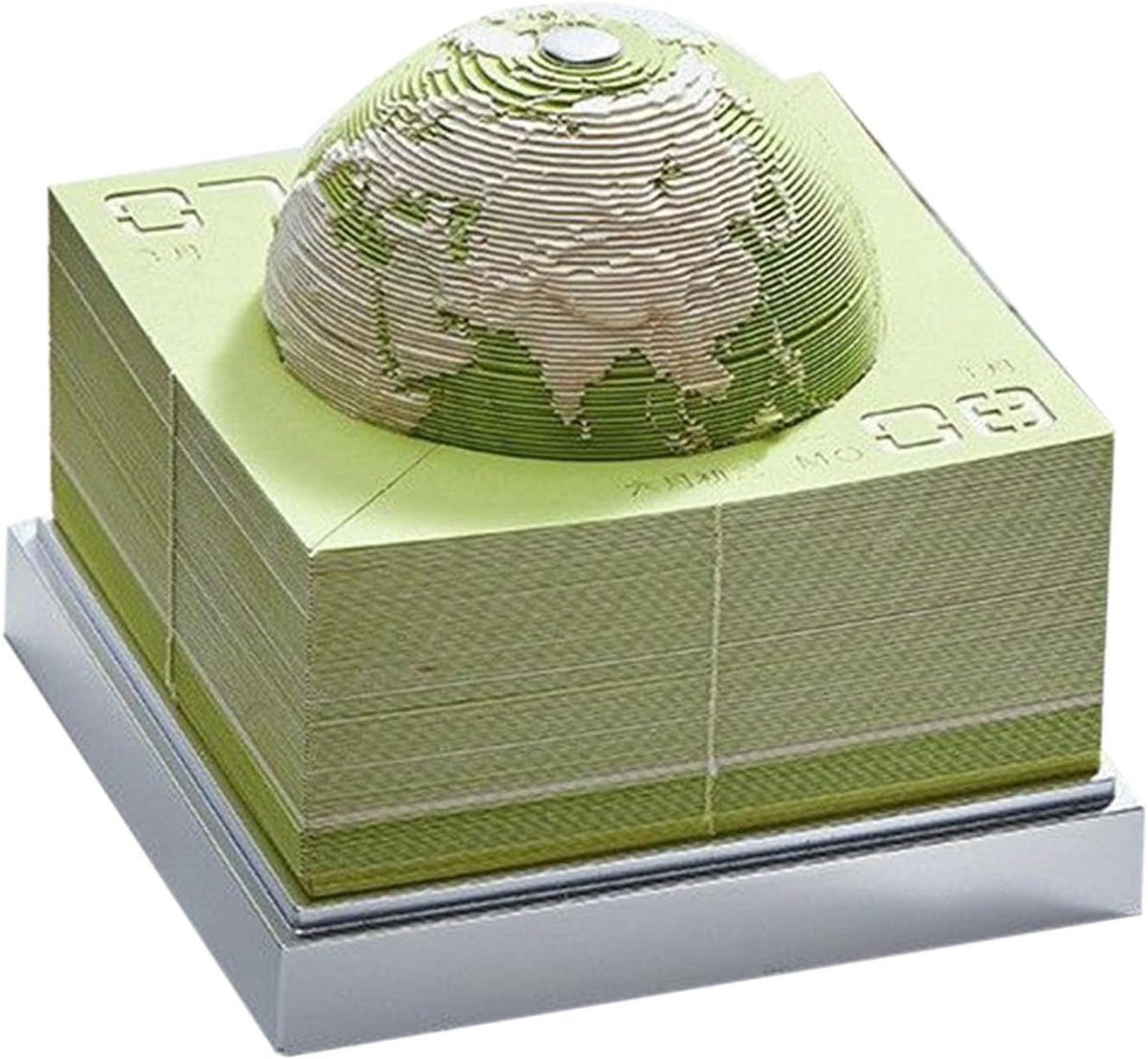 Bureaukalender 2026 - Decoratieve scheurkalender - Productiviteit verhogen - Interactief 3D ontwerp - 87 x 87 x 89 cm - Aarde