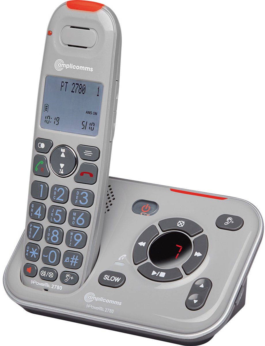 Amplicomms Powertel 2780Grijs - DECT draadloze telefoon -