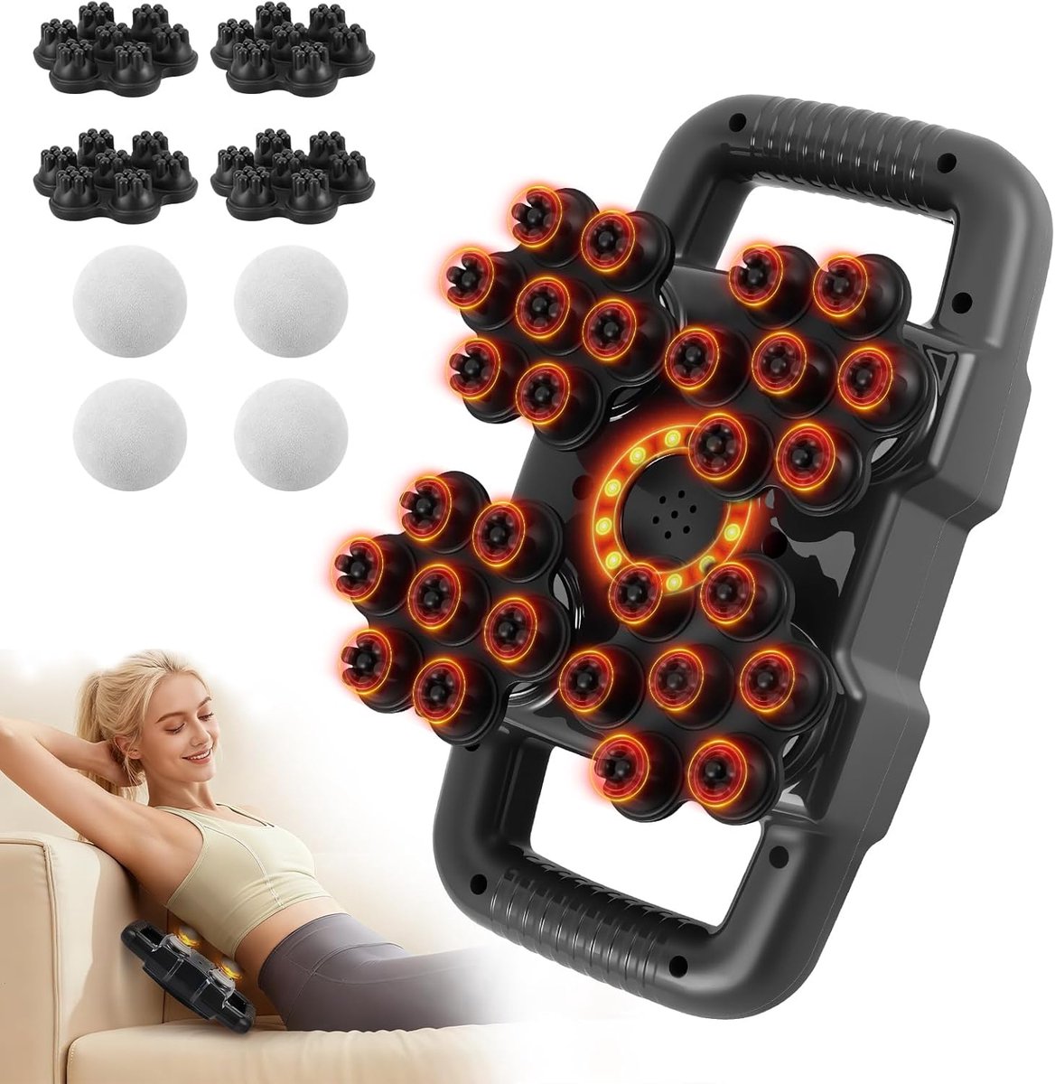 Massagepistool - Spierherstel Apparaat - Herstel & Ontspanning - 28 Koppen 6 Modi - 28x14x16 cm