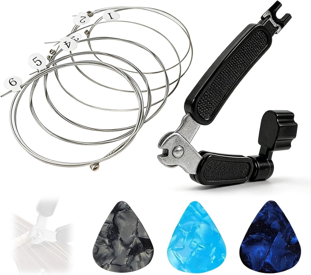 Gitaarsnaren Set - Nylon Zilvercoating - Muziek Maken - Medium Dikte - Set van 6