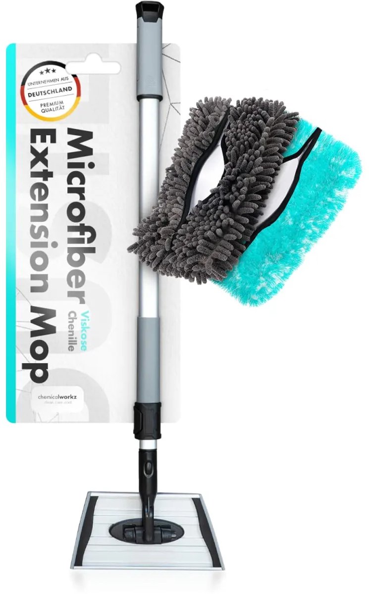 ChemicalWorkz® - Microfiber Extension Mop - Microvezel Verlengmop - 120cm - Mobilhome, Jeep, Vrachtwagen, Boot...