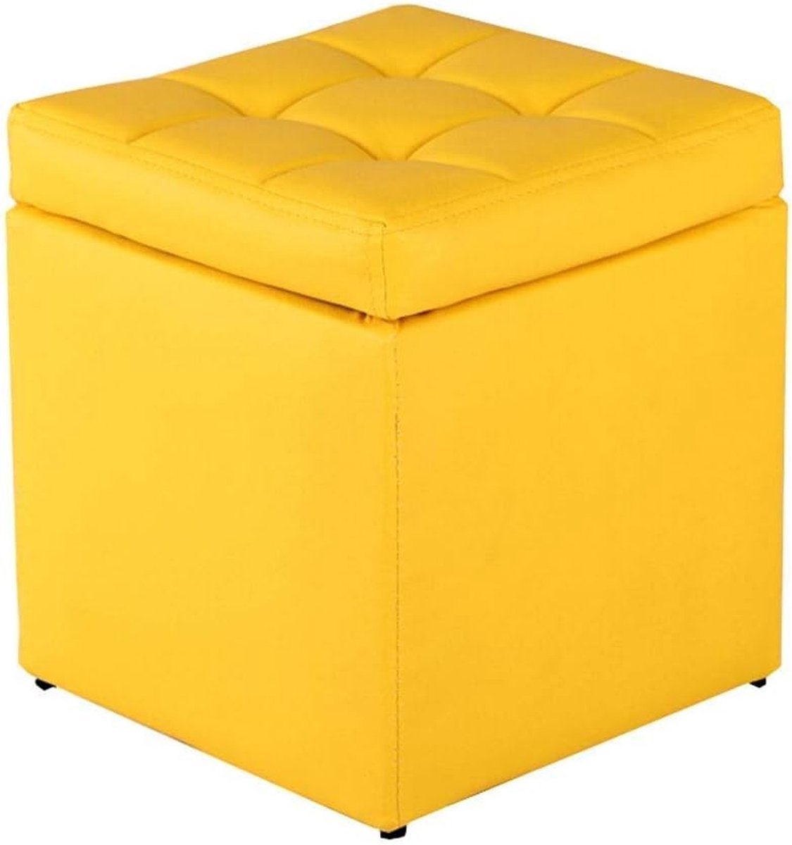 Opbergkruk PU - Zitpoef Voetenbank - Extra Zitting - Inclusief Opbergruimte - 30x30x35cm - Paars
