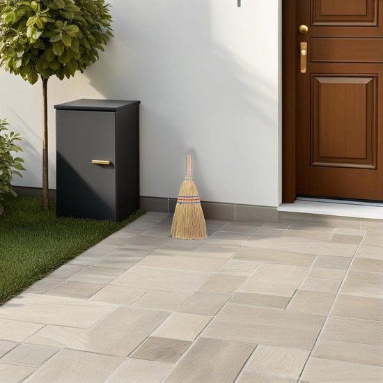Handbezem Stro - Veegborstel Buiten - Stof Verwijderen - Natuurlijke Materialen - 45 cm Breed - Meerkleurig — afbeelding 3