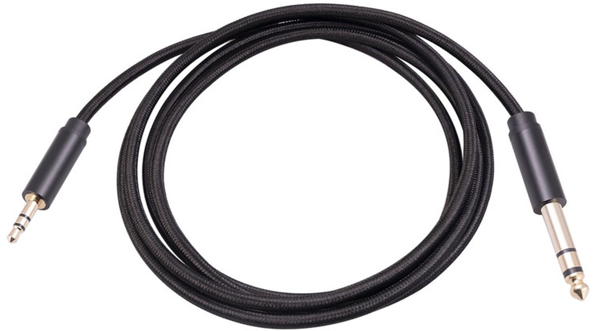 3.5mm naar 6.35mm Stereo Audio Kabel - 3 meter - Verguld - adapter - voor Smartphone, Versterker en Mixer - zwart