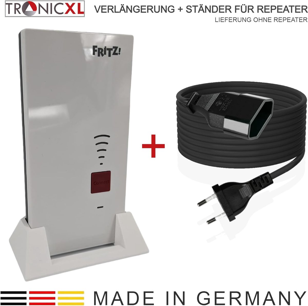 Repeater Houder - Verlengkabel Standaard - Netwerk Uitbreiding - Standaard en verlenging - 3 meter - Wit