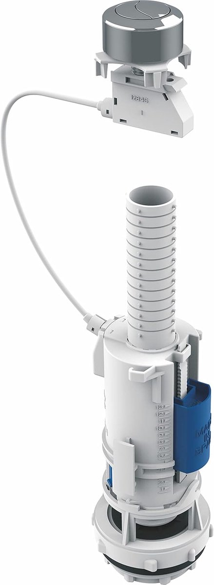 WC Spoelbak - Reservoir - Toilet Reparatie - Dubbele Spoeling Instelbaar - Universele Pasvorm - Wit Blauw