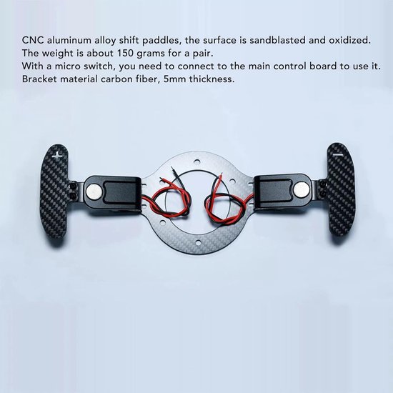 Schakelpeddels - Paddleshifters - Race Simulatie - Magnetische Activering - 70mm Houder - Koolstofvezel — afbeelding 4