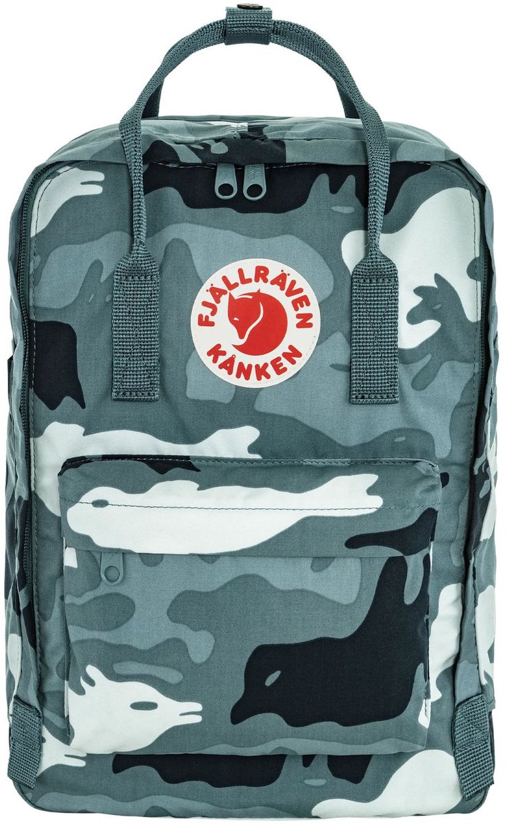 Fjällräven laptop rugzak rugzak met laptopvak Kånken Graphics Laptop 15" 16L Nimbus Blue - Hidden Animals blauwgrijs
