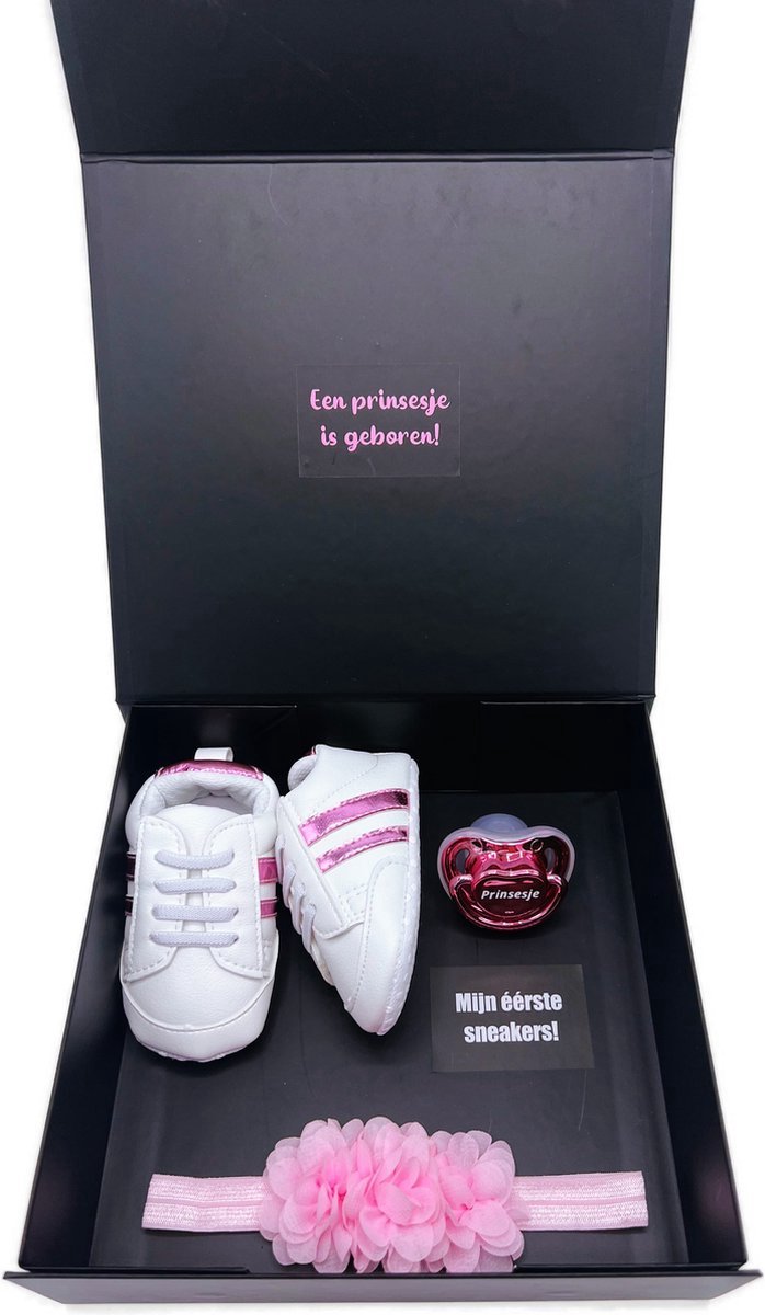 Roze Kraamcadeau Meisje - Babyschoentjes met Speen en Hoofdband - Geboortegeschenk / Babyshower Cadeau — afbeelding 4