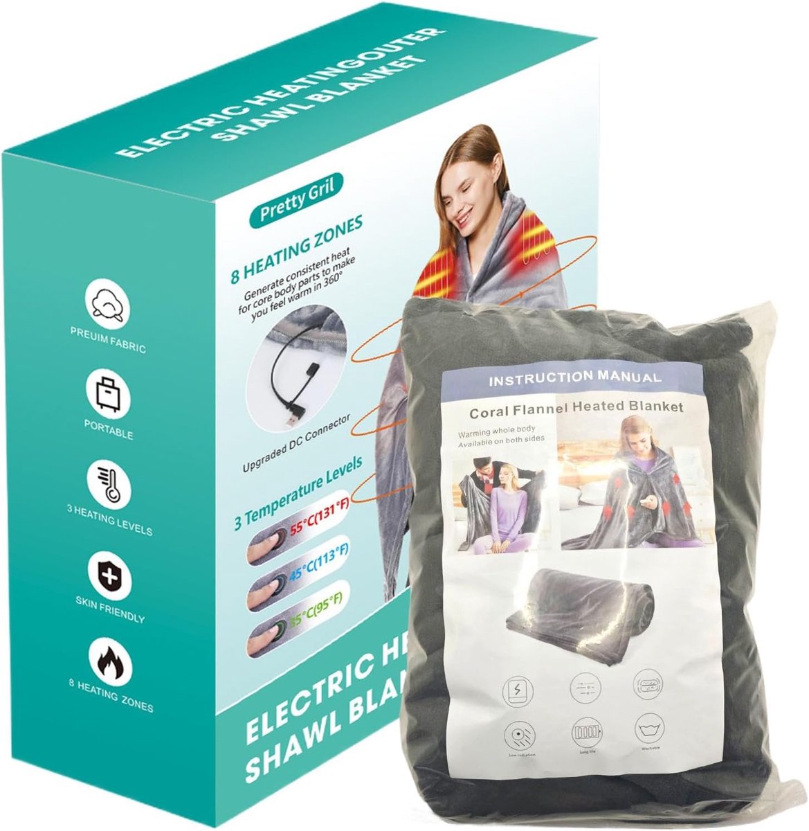 Verwarmde Deken - Elektrisch Kleed - Comfort Thuis - Snelle Verwarming - 150x80 cm