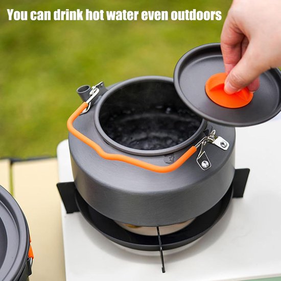 Kampeer kookset - Outdoor pot - Buiten koken - Hittebestendig ontwerp - Compact en draagbaar - Zwart — afbeelding 5