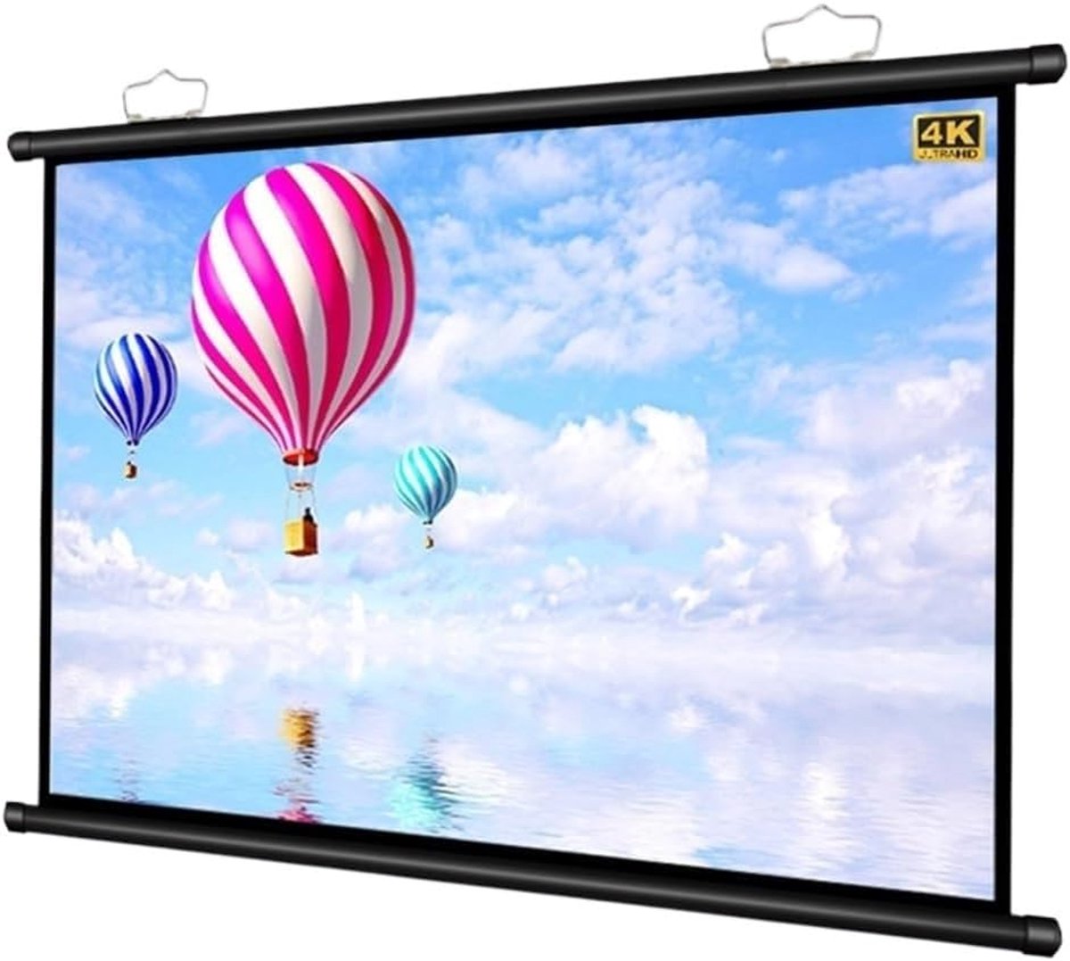 Draagbaar projectiescherm - Handmatig scherm - Thuisbioscoop creëren - 4K beeldkwaliteit - 30-72 inch - Zwart