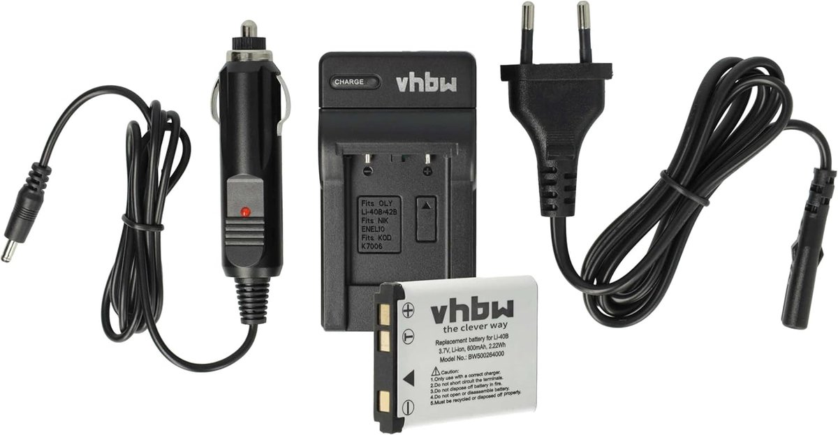 Camera Oplaadset - Reservebatterij Lader - Camera Energie - Compleet Accessoire Pakket - Zwart