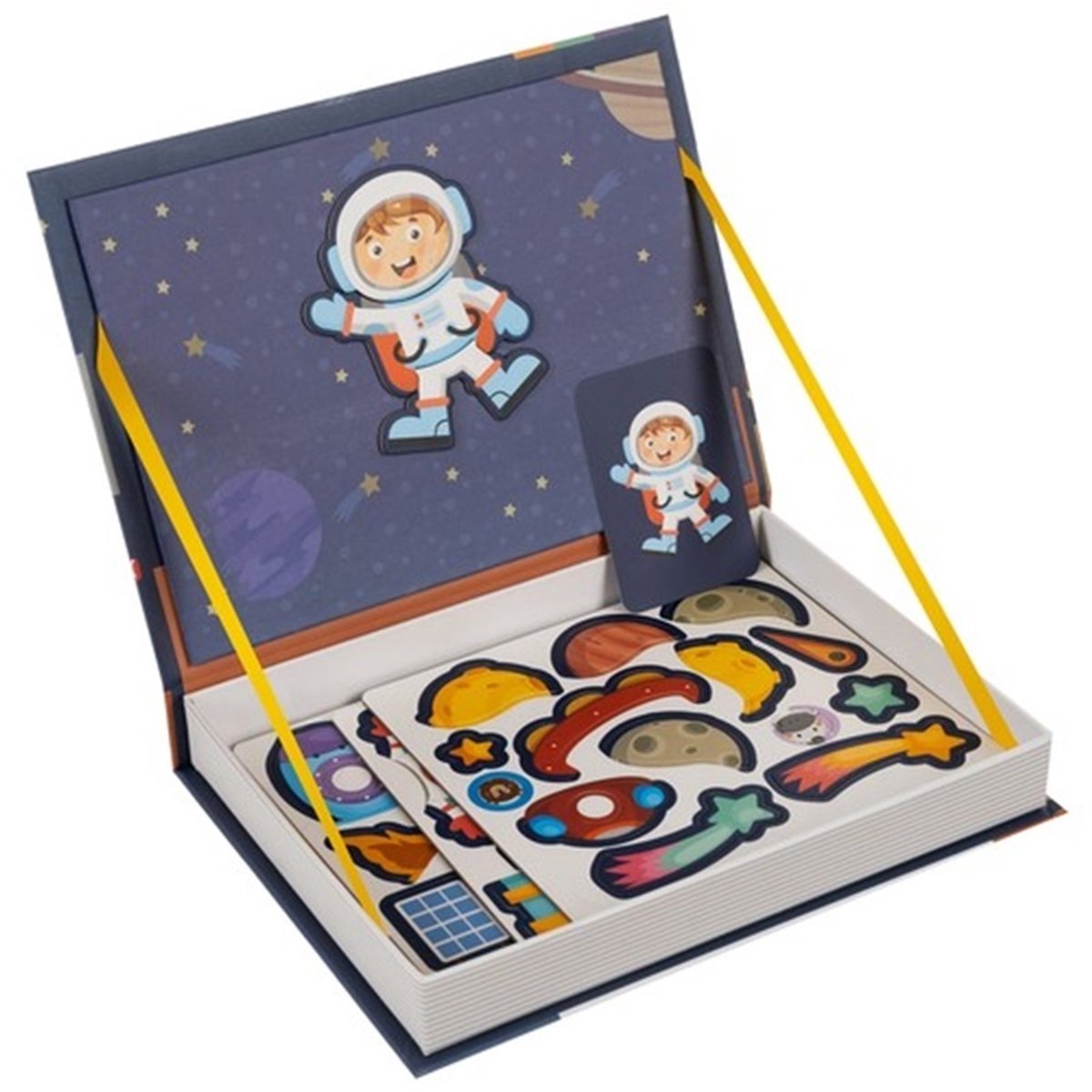 Bobbel Home – Magnetische Puzzelboek - Astronaut en ruimte editie – Kinderboek - Kinderpuzzel - Puzzelboekje