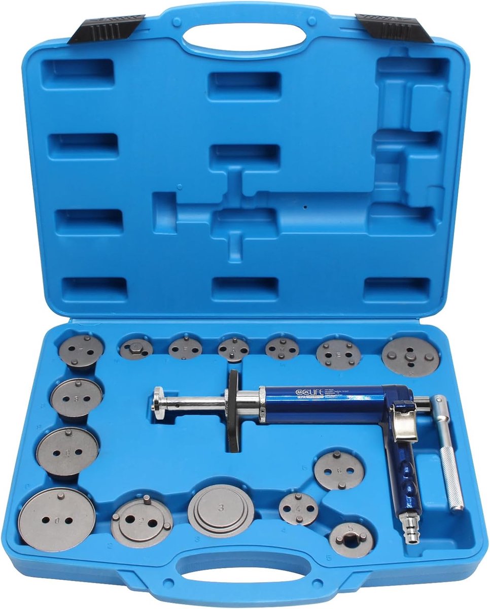 Remzuiger Terugsteller Set - Pneumatisch Gereedschap - Remmen Reviseren - Universeel 16 Delig - 40x31x9 cm