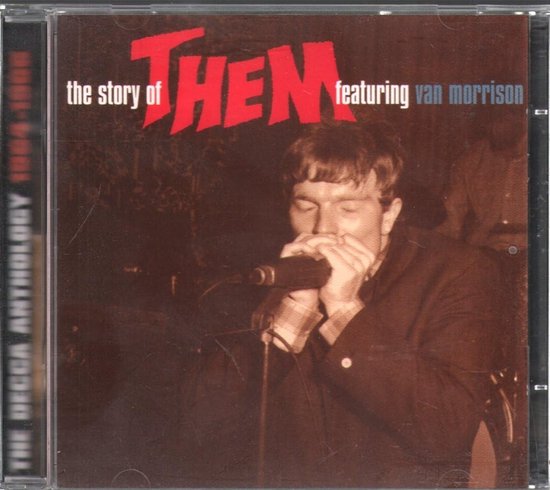 CD-hoes van The Story of Them met Van Morrison in sepia, spelend op de mondharmonica.