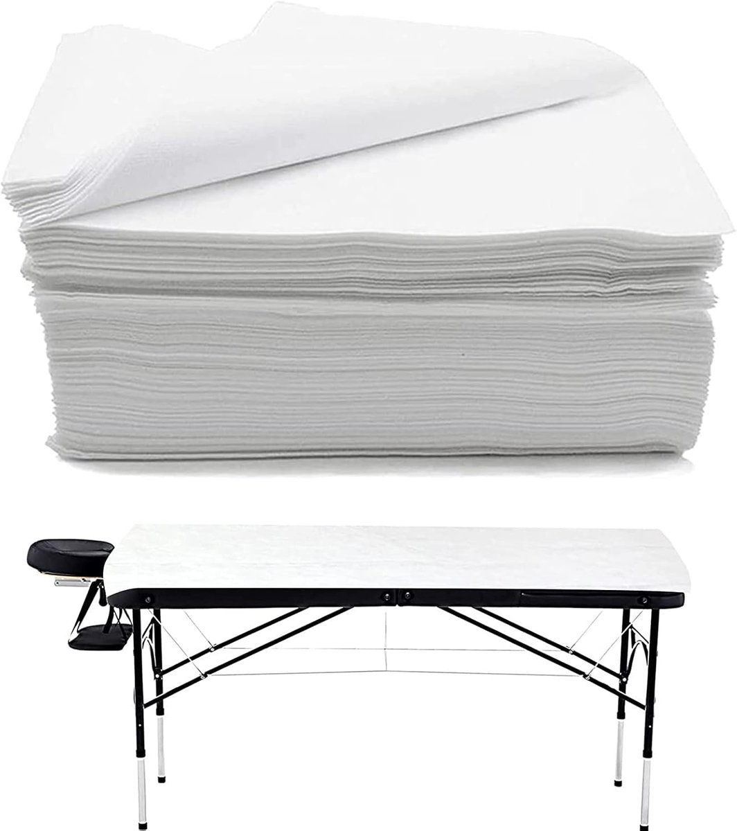 Wegwerp Bed Deken - Waterdicht Laken - Salon Massage - 100 Stuks - 170 x 80 cm - Wit