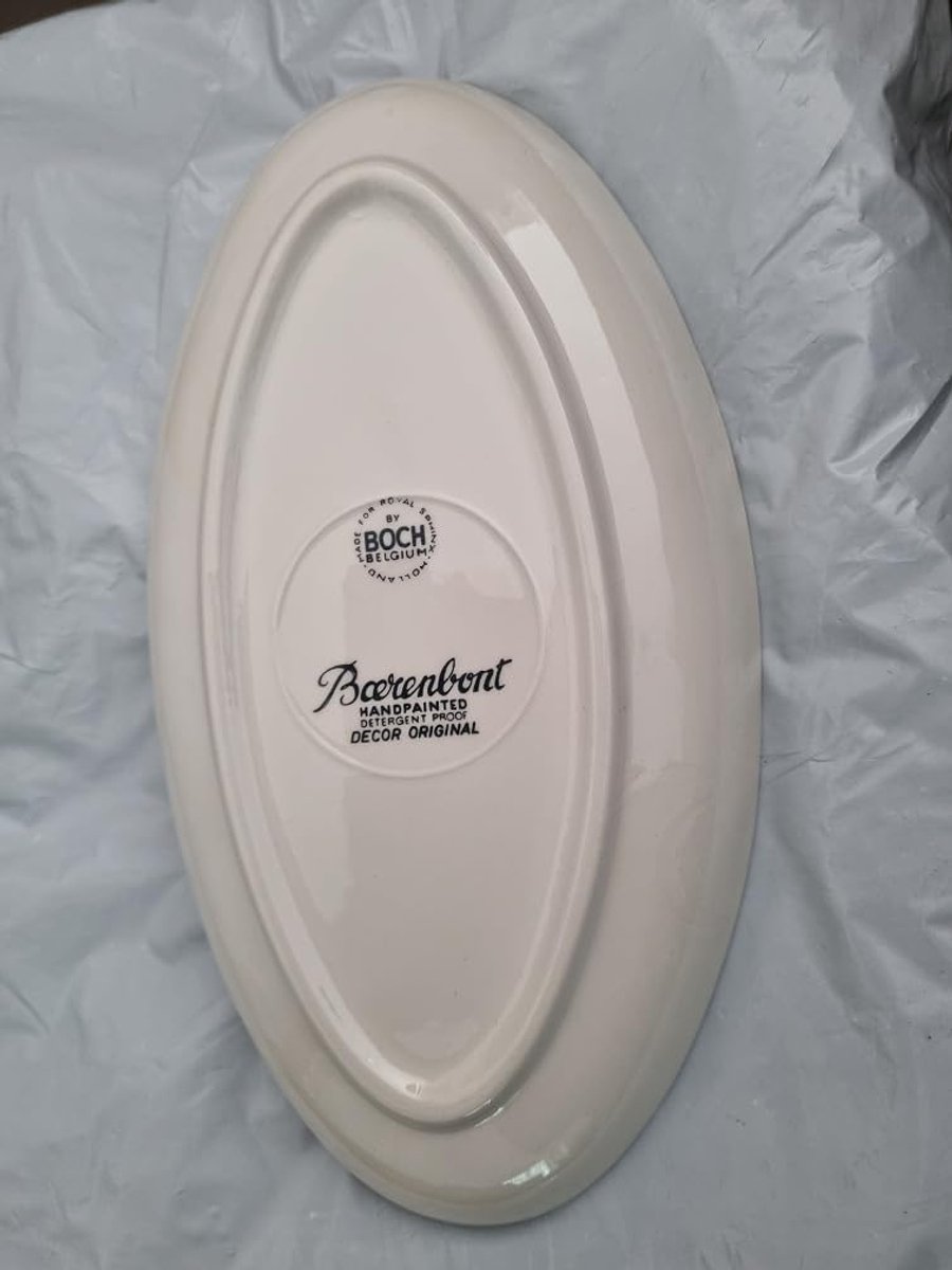 Serveer schaal - Dienblad - Eten presenteren - Handgeschilderd decor - 24 x 13.5 cm - Multicolor