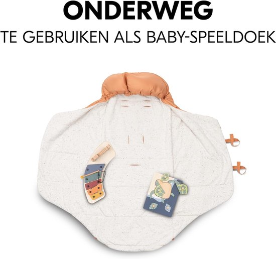 Babydraagtas Voetenzak - Babynestje Speelkleed - Veilig Onderweg - 3-in-1 Functionaliteit - 85x40x13 cm - Stippen Kurk — afbeelding 5