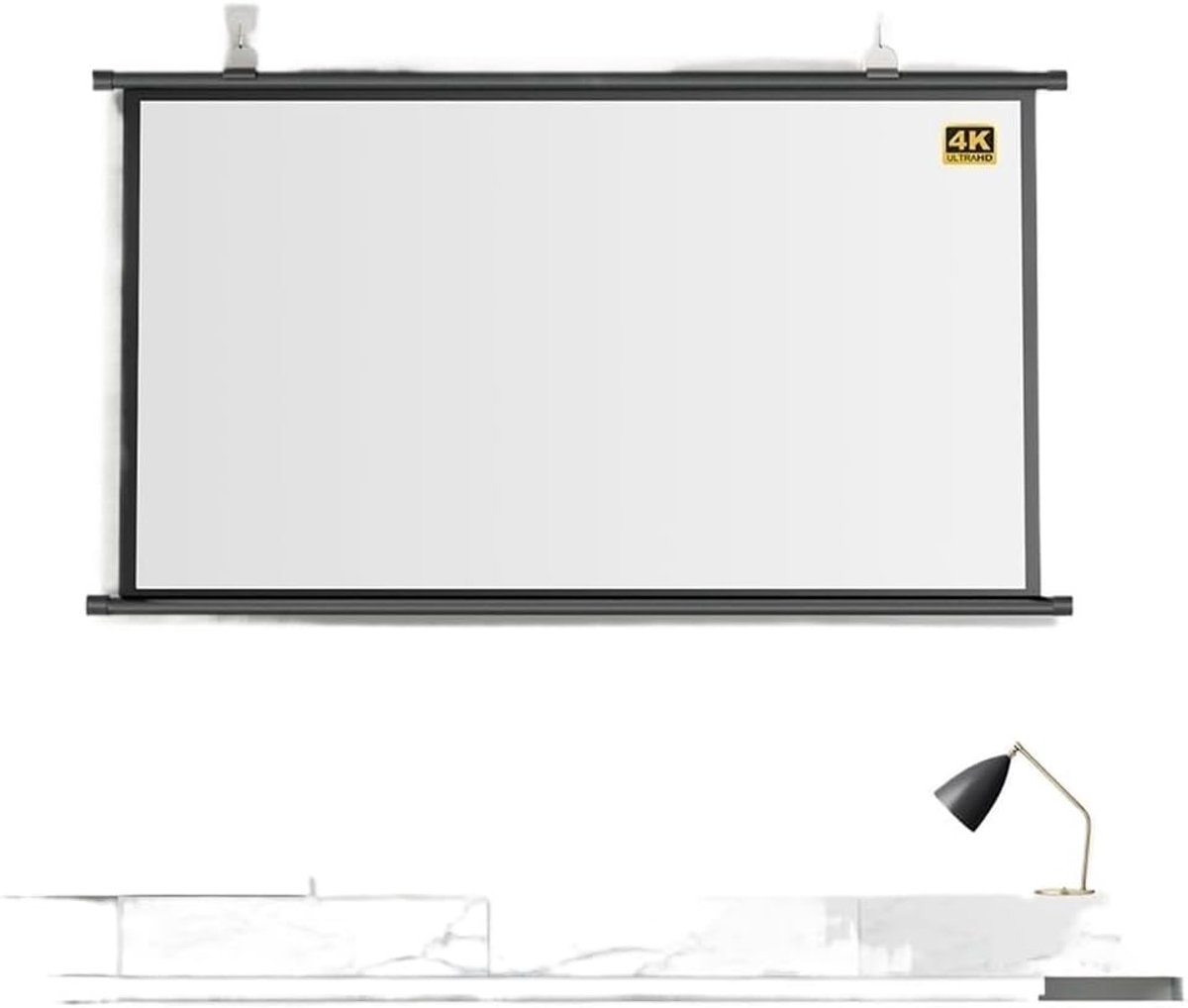 Draagbaar Projectiescherm - Handmatig Neerklapbaar - Thuisbioscoop Presentatie - HD Glasvezel Materiaal - 30-72 Inch 4:3/16:9 - Zwart