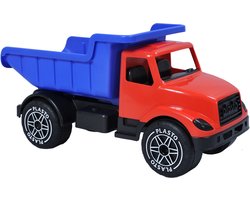 Plasto Kiepwagen Rood/Blauw 60 cm - Speelgoedvoertuig - Grote Truck - Kantelbare Bak - Stille Wielen - Realistisch Spelen - Gemaakt in Finland - Vanaf 1 Jaar