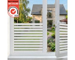 Homewell® Isolerende Raamfolie Strepen - Voor HR++(+) Glas - 70x300cm – Zonwerend - Horizontaal & Verticaal - Statisch