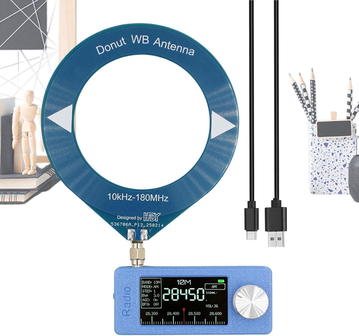Radio Ontvanger - Ham Radio - Luisteren naar Zenders - IPS HD Scherm - Compact Formaat - Blauw