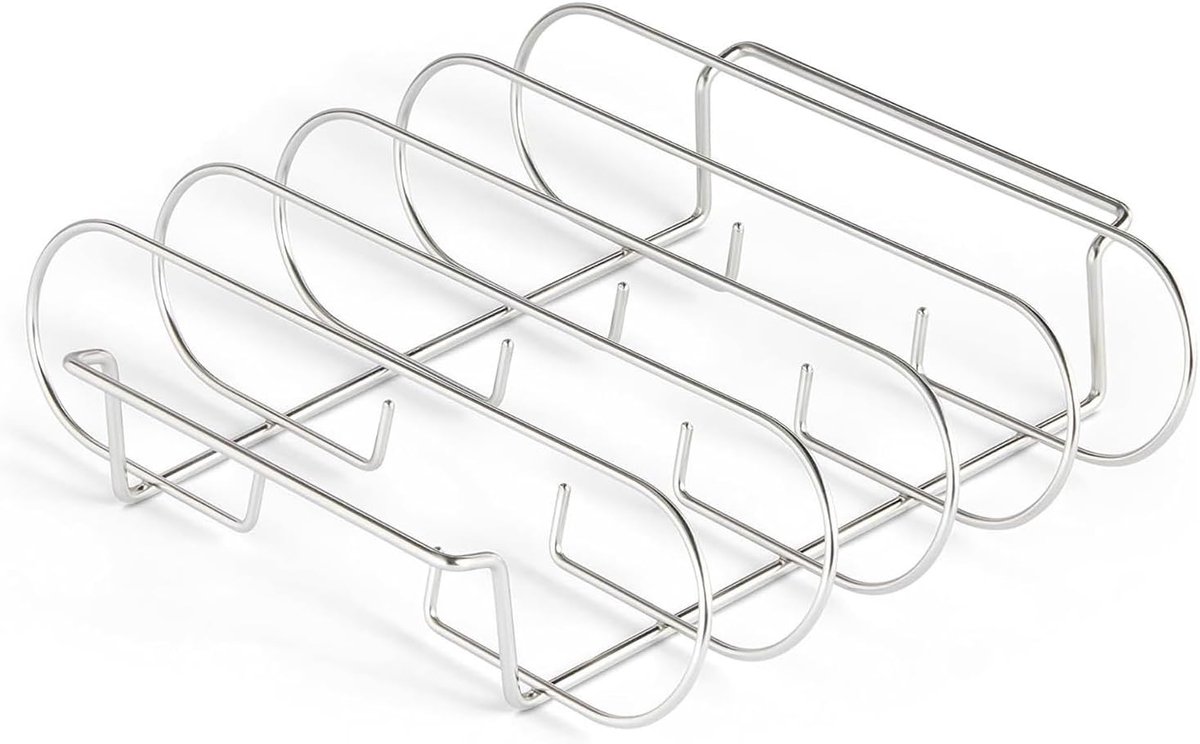 Verticaal Grillrek - BBQ Accessoire - Vlees Roosteren - Roestvrij Staal - 4-Slots