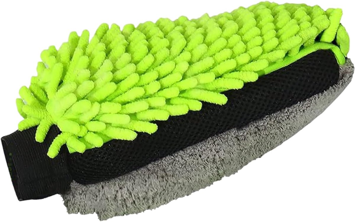 Autowashandschoenen - Reinigingswanten - Auto Poetsen - Dubbelzijdig Absorberend - 19x26cm - Groen