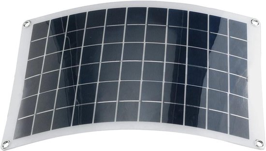 Compleet 20W Zonnepanelen Set - Monokristallijn Zonnepaneel - 12V - Monokristallijne, Semi-Flexibele Zonneoplader - Geschikt voor Auto's, Schepen, Motorfietsen en Campers van Merkloos — afbeelding 5