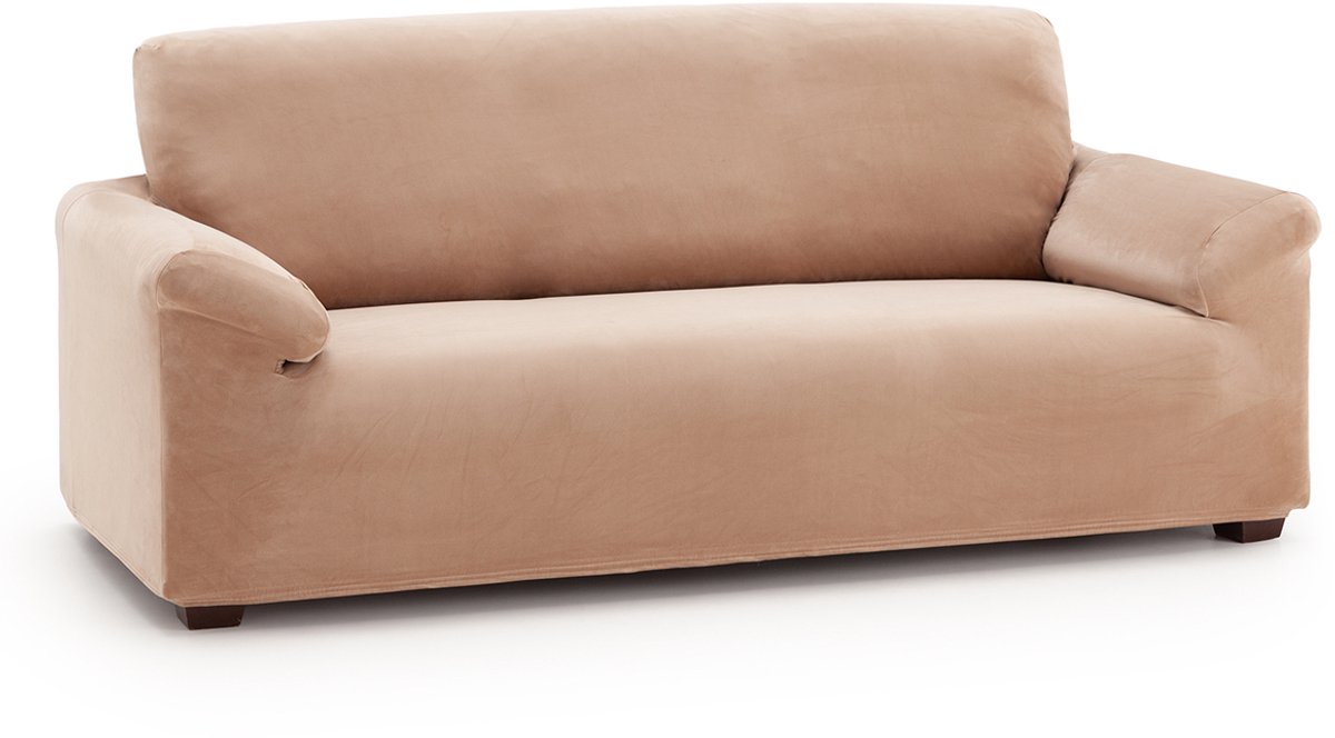 Belmarti Stretch Bankhoes 4-zitsbank / XL bank (230-260 cm) Beige – Bankovertrek – Belmarti Bellagio – Waterafstotend – Velvet – Elastisch – Perfecte Pasvorm