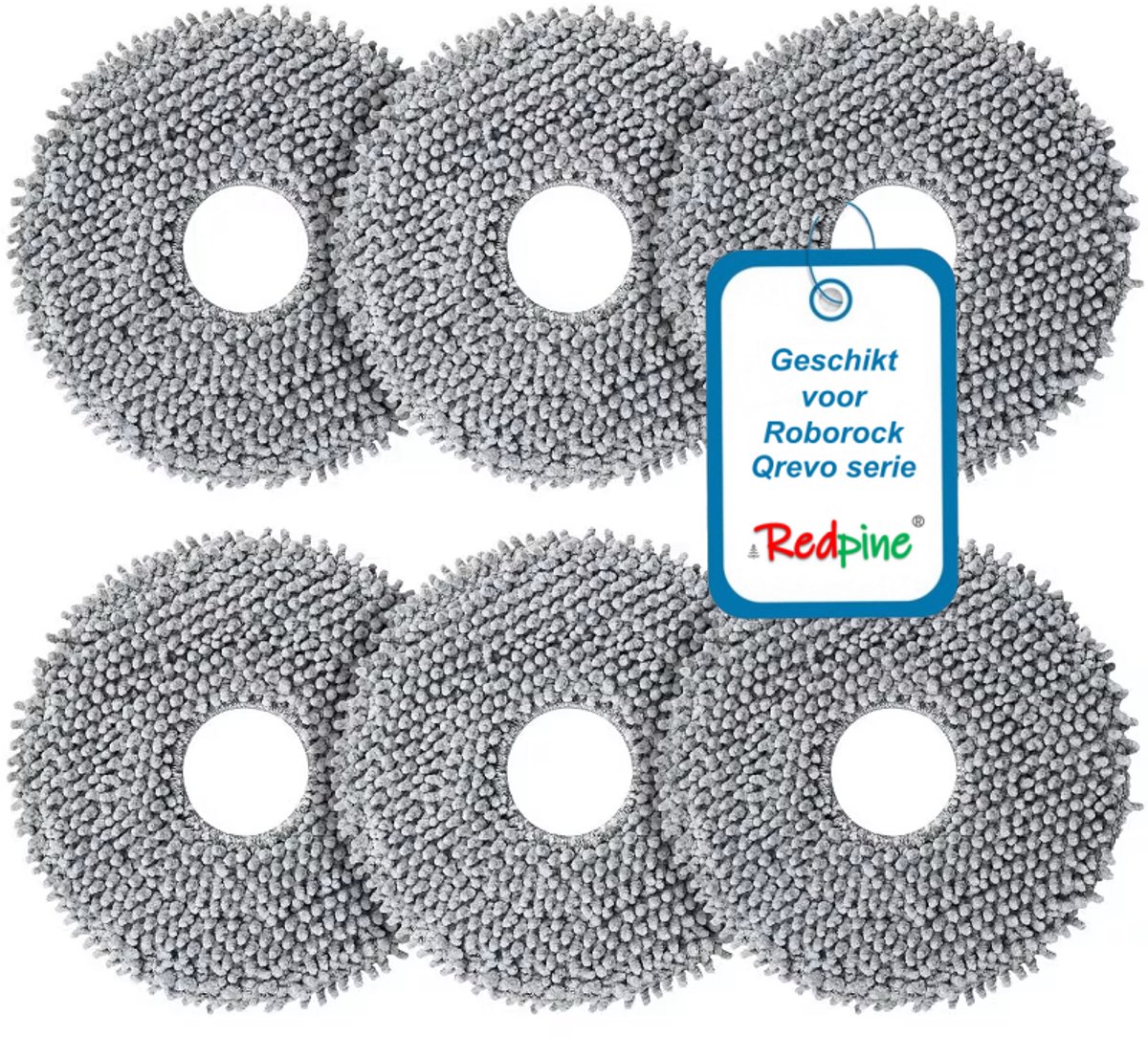RedPine Wasbare Dweildoeken geschikt voor Roborock Qrevo serie dweilpads vervanging